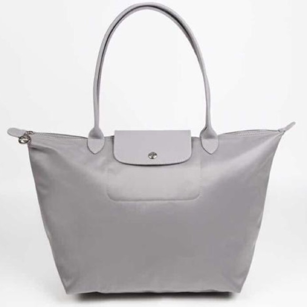 Longchamp Long Handle Tote Bag - Grey/ Pebble